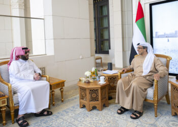 تركي آل الشيخ يلتقي الشيخ منصور بن زايد في أبوظبي
